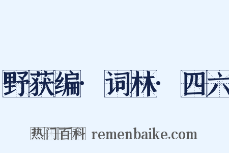 野获编·词林·四六是什么意思的图片